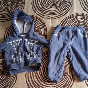 Levi's Denim Blue Zip-Up Hoodie And Pants